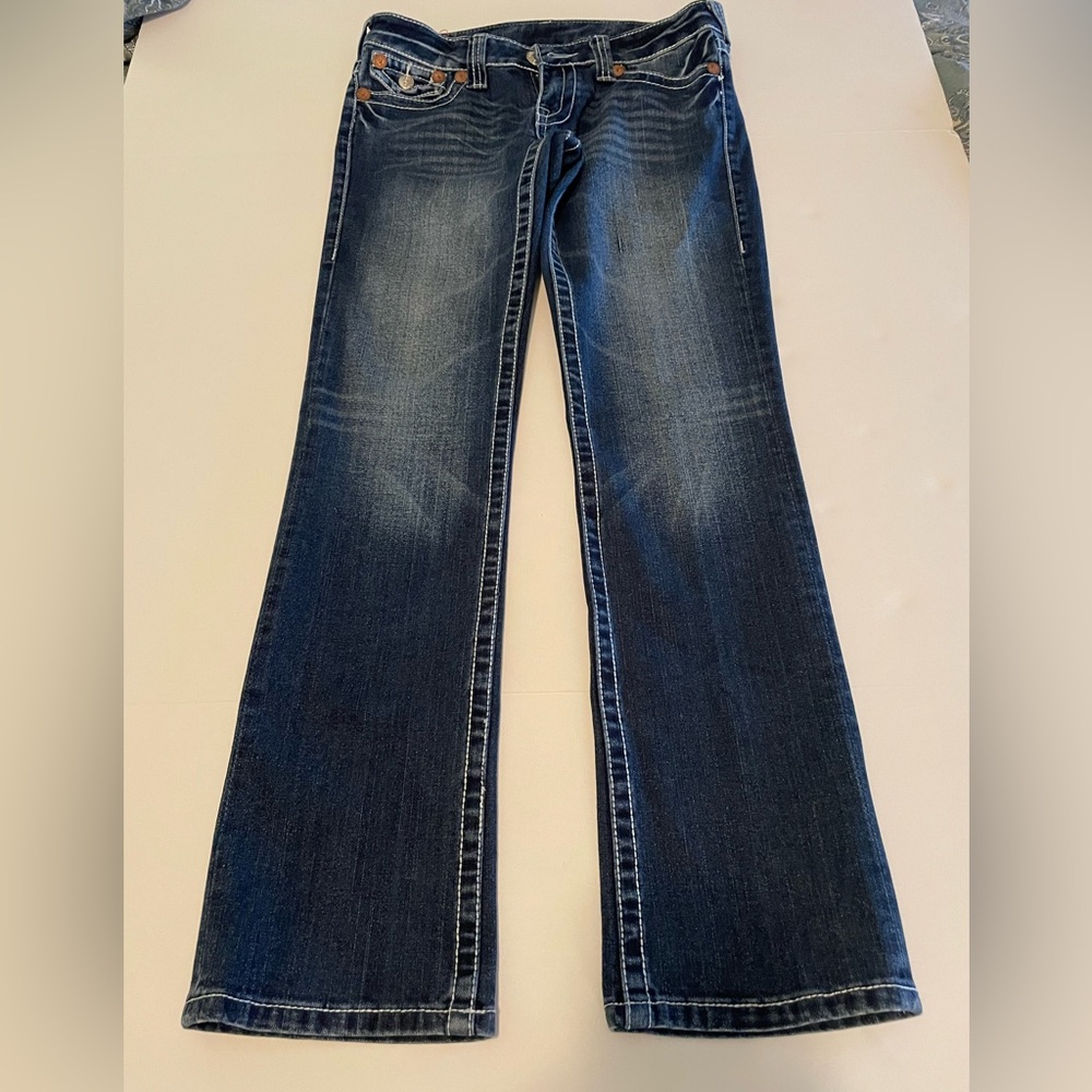 Women's Blue True Religion Blue Straight Leg Jeans